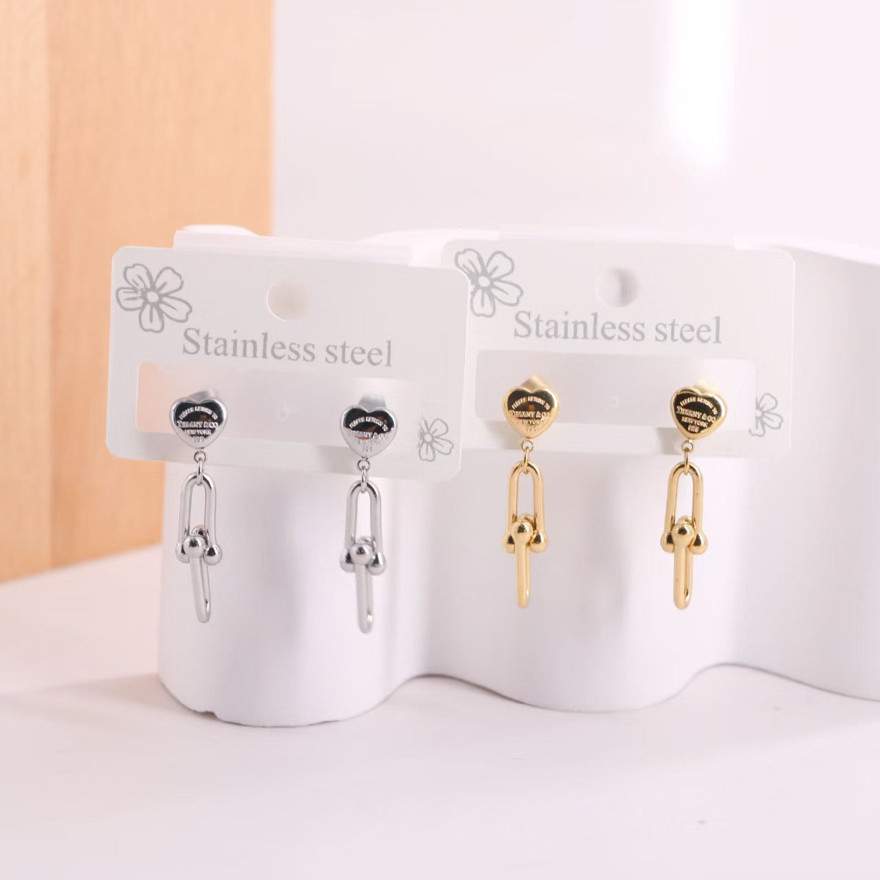 TF Hard wear with Hearts earrings