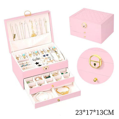 Three-layer large-capacity jewelry box