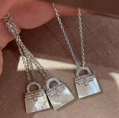 Mother of Pearl Kelly Bag Necklace