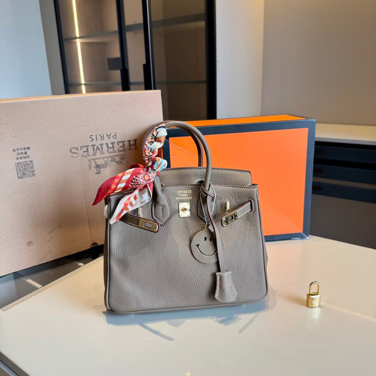 HerHer Birkin bag -18etoupe/taupe grey