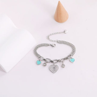 TF Double Chain bracelet with heart