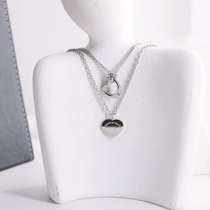 TF Double Chain necklace with heart
