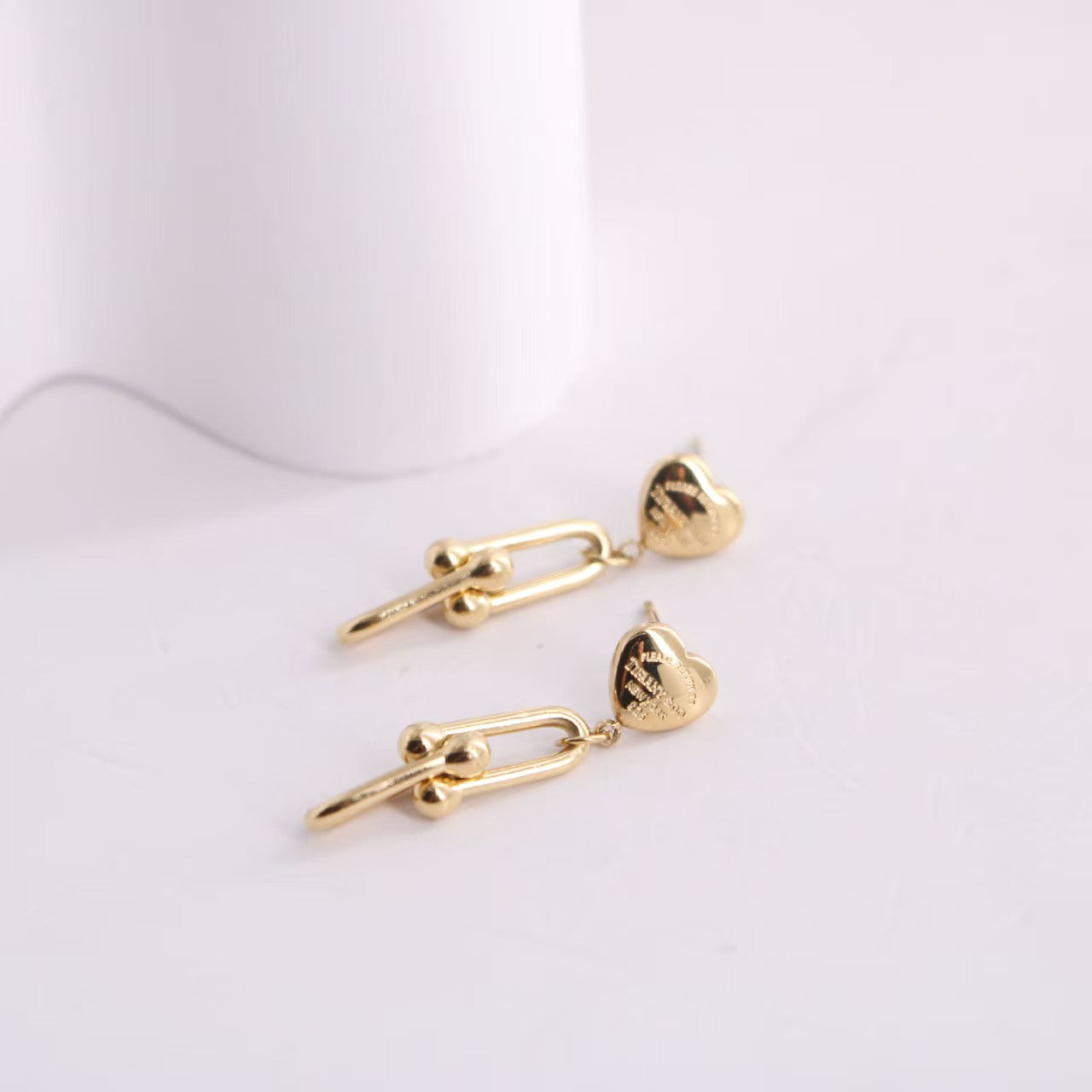 TF Hard wear with Hearts earrings