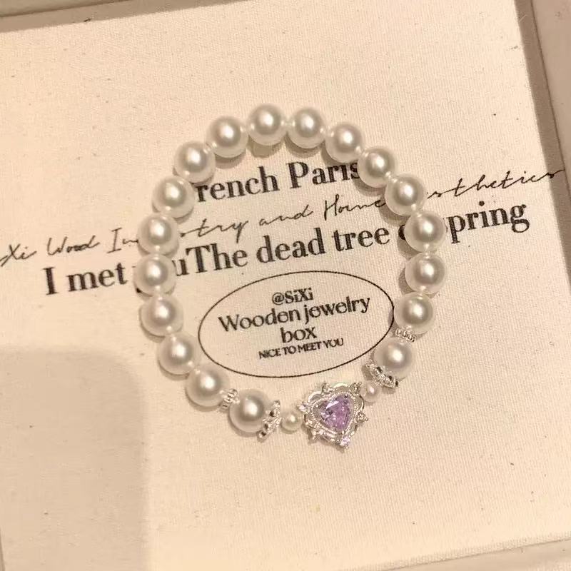 Dreamy Heart Crown Pearl Bracelet