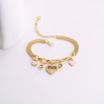 TF Double Chain bracelet with heart