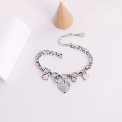 TF Double Chain bracelet with heart