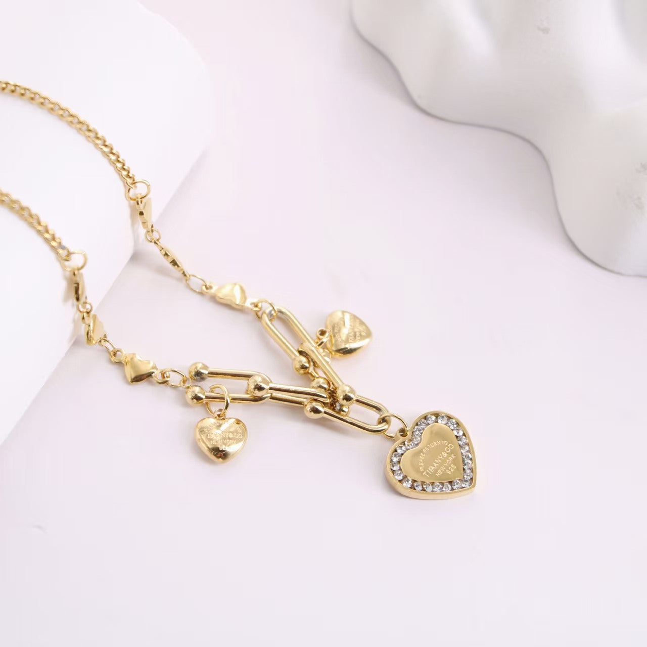 TF Hard wear with Hearts necklace