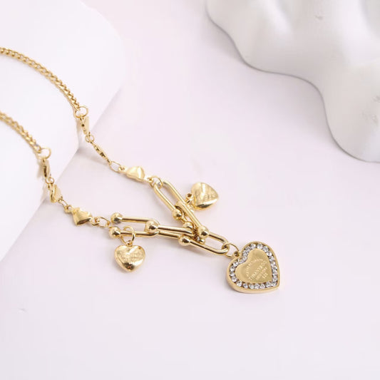 TF Hard wear with Hearts necklace