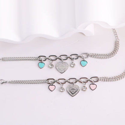 TF Double Chain bracelet with heart
