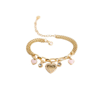 TF Double Chain bracelet with heart