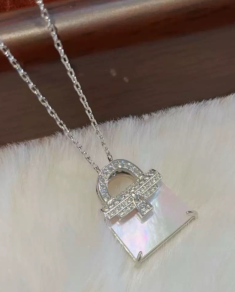 Mother of Pearl Kelly Bag Necklace